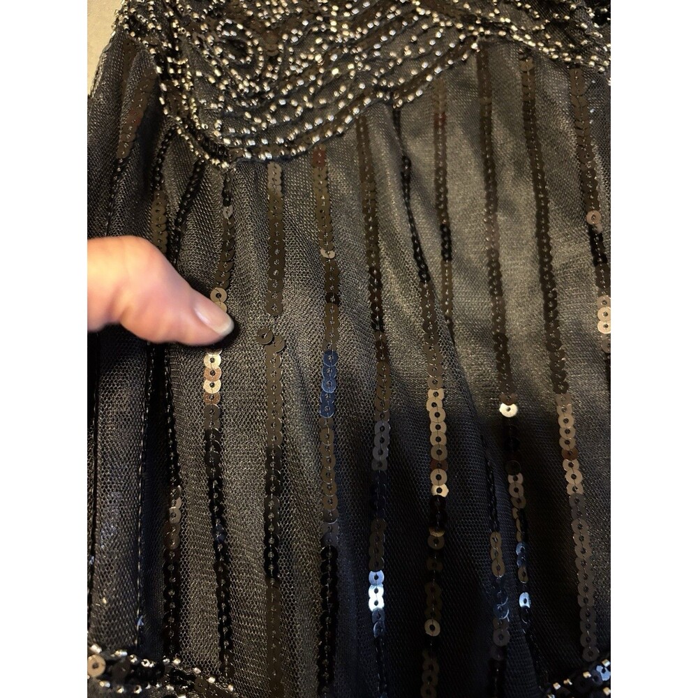 FunDaisy Women's Xl Black Sequin Fringe Flapper Dress - Picture 4 of 8
